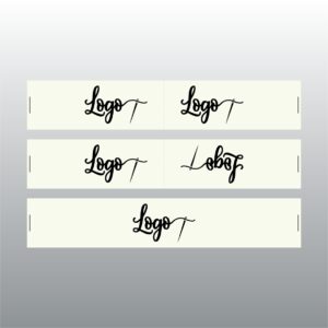 15mm laiune, beež, horisontaalne satiinsilt. Logoga.